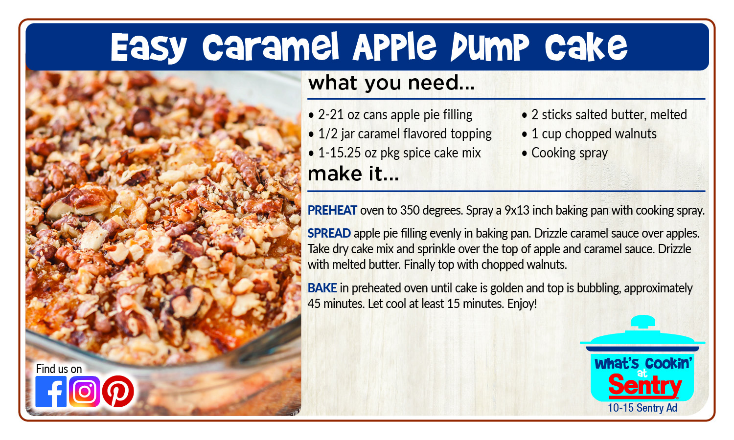 Easy Carmel Apple Dump Cake